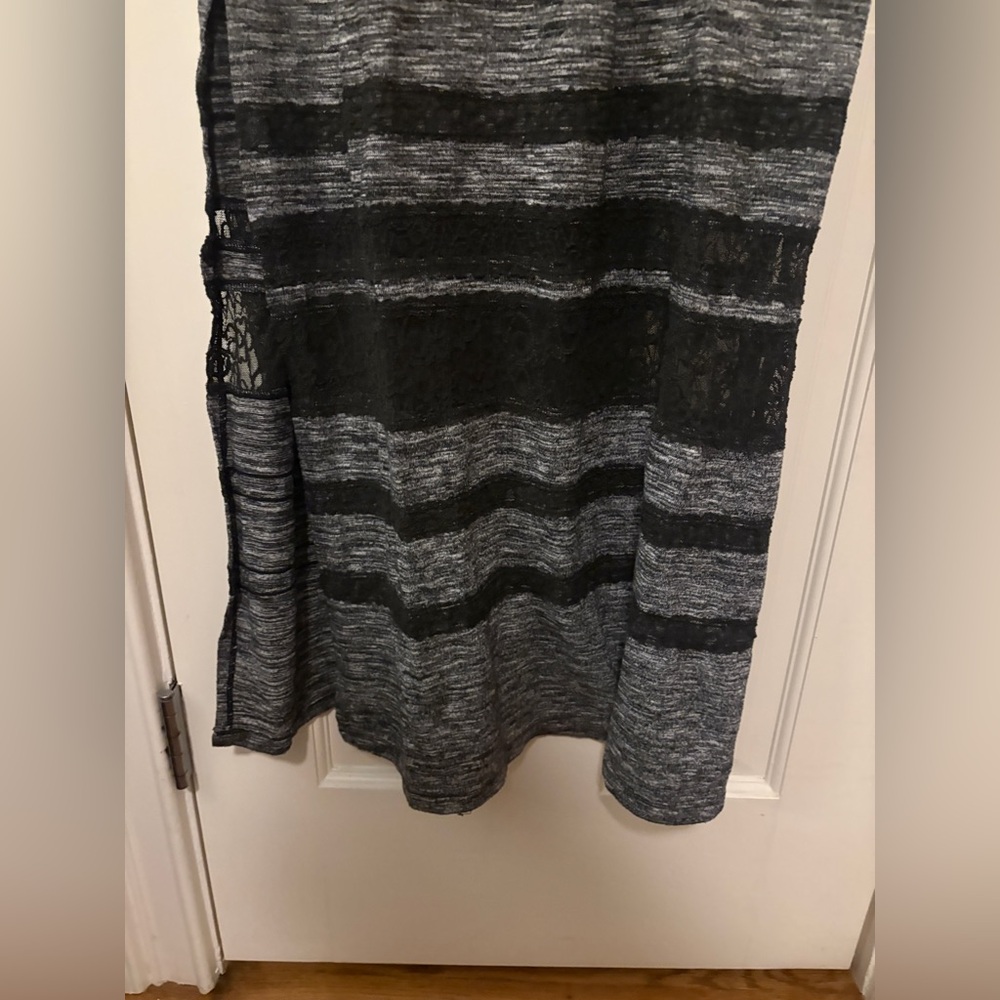 Free People Hazy Daze Grey W/ Black Lace Maxi Dress - Picture 14 of 17